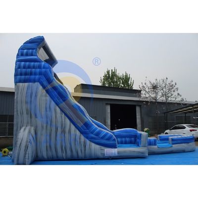 Magie Grand Crush Courir Jeux de rebond Commercial 32 pieds bleu Long glissière gonflable