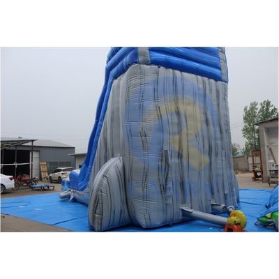 Magie Grand Crush Courir Jeux de rebond Commercial 32 pieds bleu Long glissière gonflable