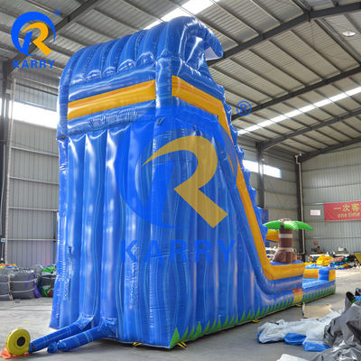 Terrain de jeux extérieur Grand toboggan d'eau de palmier CE souffleur d'air standard inclus