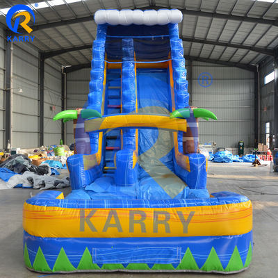 Terrain de jeux extérieur Grand toboggan d'eau de palmier CE souffleur d'air standard inclus