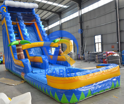 Terrain de jeux extérieur Grand toboggan d'eau de palmier CE souffleur d'air standard inclus