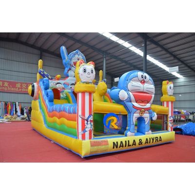 Château gonflable pour enfants Ding dang Thème du chat Sautant Bouncer Maison avec glissement