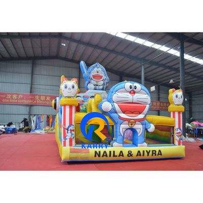 Château gonflable pour enfants Ding dang Thème du chat Sautant Bouncer Maison avec glissement