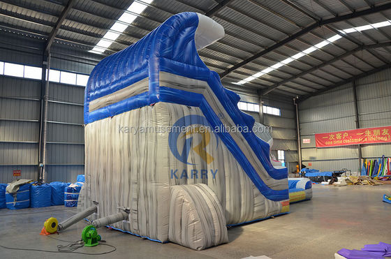 Libérez votre requin intérieur Commercial Blue Water Slide avec requin gonflable et piscine