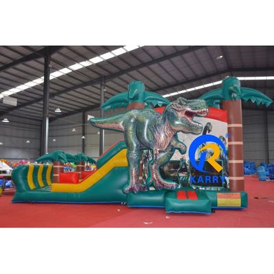 Caractéristiques du terrain de jeux en plein air pour enfants Dinosaure Château gonflable avec glissière humide et sec
