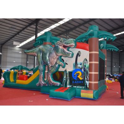 Caractéristiques du terrain de jeux en plein air pour enfants Dinosaure Château gonflable avec glissière humide et sec