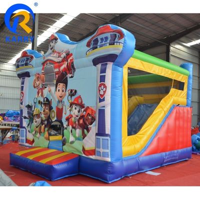 Conception de souffleur Château gonflable Combo Slide pour les enfants Patrouilles de chiens pattes Maison de rebond