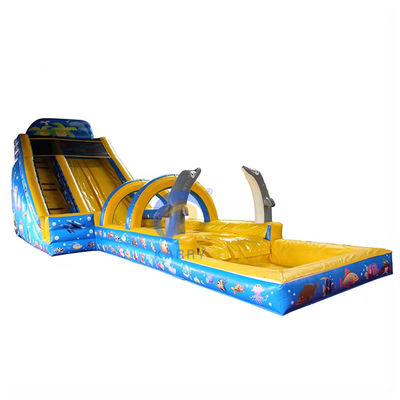 Grand terrain de jeux gonflable sautant château avec piscine chaude TikTok amusement garanti