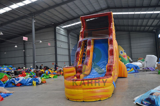 Piscine gonflables maison rebond Castle toboggans pour les enfants et les adultes en jaune de marbre