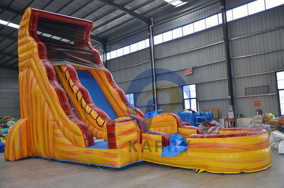 Piscine gonflables maison rebond Castle toboggans pour les enfants et les adultes en jaune de marbre