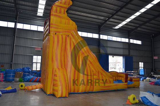 Piscine gonflables maison rebond Castle toboggans pour les enfants et les adultes en jaune de marbre