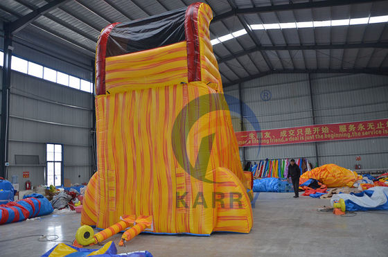 Piscine gonflables maison rebond Castle toboggans pour les enfants et les adultes en jaune de marbre