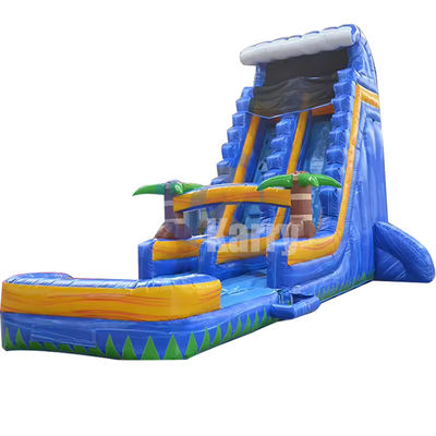 Glissière gonflable de 18 pieds pour adultes avec piscine et palmier