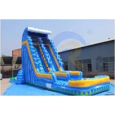 Glissière gonflable de 18 pieds pour adultes avec piscine et palmier