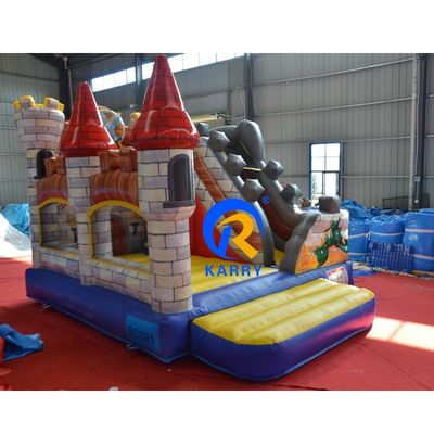 Location de fêtes Château de dragon gonflable Saut à l' élastique avec glissière et souffleur CE