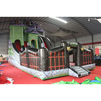 Grand toboggan gonflable Conception de manoir effrayant pour la fête de la maison hantée ou la maison de haut