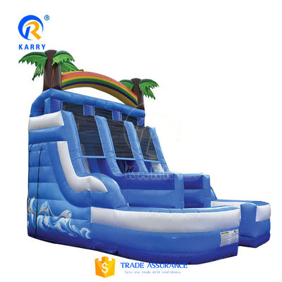 Glissière d'eau tropicale gonflable avec piscine