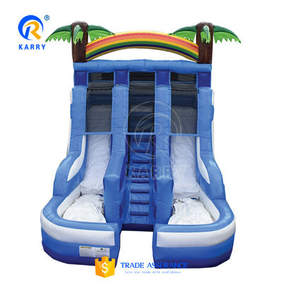 Glissière d'eau tropicale gonflable avec piscine