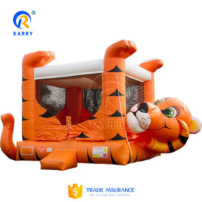 Portable Mauvais tigre maison de saut gonflable château de saut avec bassin d'eau glisser