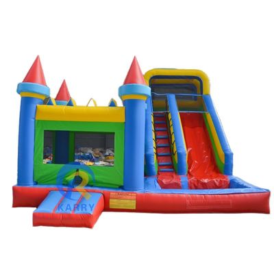 Tailles en option Château gonflable avec toboggan et piscine