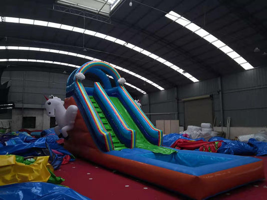 Glissière de piscine d'eau pour enfants avec souffleur d'air standard CE et Excitation Unicorn