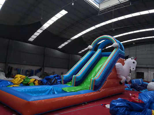 Glissière de piscine d'eau pour enfants avec souffleur d'air standard CE et Excitation Unicorn
