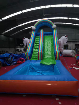 Glissière de piscine d'eau pour enfants avec souffleur d'air standard CE et Excitation Unicorn