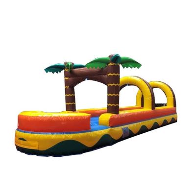 0.55mm PVC Tarpaulin Flat Slide Palm Tree Commercial gonflable glissière à eau pour adultes