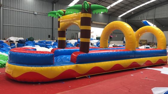 0.55mm PVC Tarpaulin Flat Slide Palm Tree Commercial gonflable glissière à eau pour adultes
