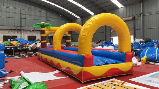 0.55mm PVC Tarpaulin Flat Slide Palm Tree Commercial gonflable glissière à eau pour adultes