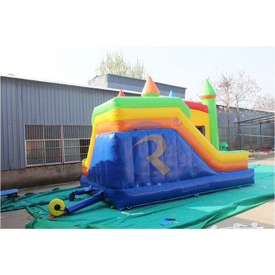 Unisexe gonflable bouncer glisse combo château coloré maison de rebond pour la fête en plein air