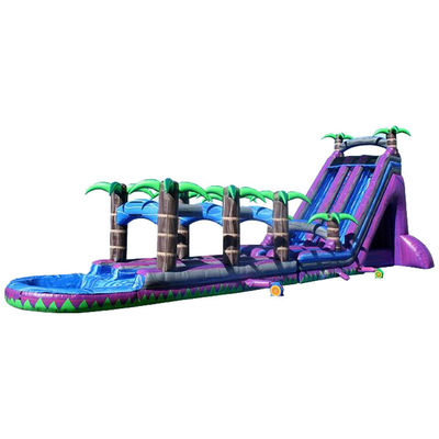 Impression numérique Palm Tree violet Commercial gonflable toboggan pour adultes et enfants