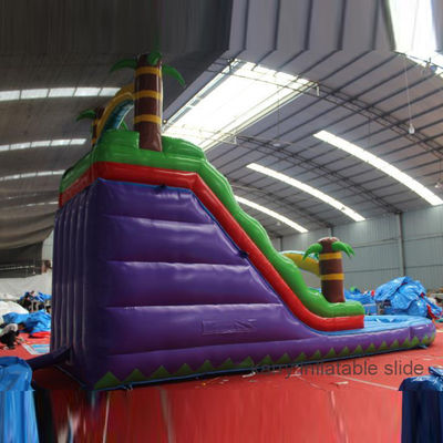 Des toboggans gonflables et un trampoline pour enfants