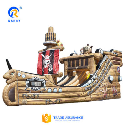 Matériau en PVC entièrement imprimé, gonflable, navire pirate, glissière sèche pour enfants
