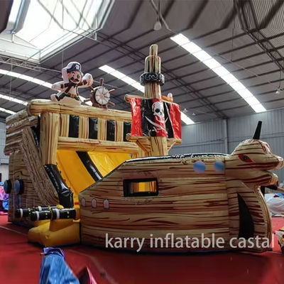 Matériau en PVC entièrement imprimé, gonflable, navire pirate, glissière sèche pour enfants