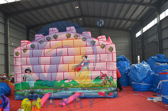 Commercial Rose Fée Princesse Château Dinosaure maison gonflable avec glissement