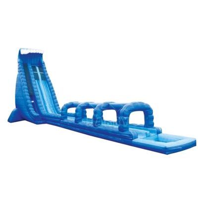 EN14960 Unisexe certifié Blue Slip And Slide Grand toboggan à eau gonflable commercial