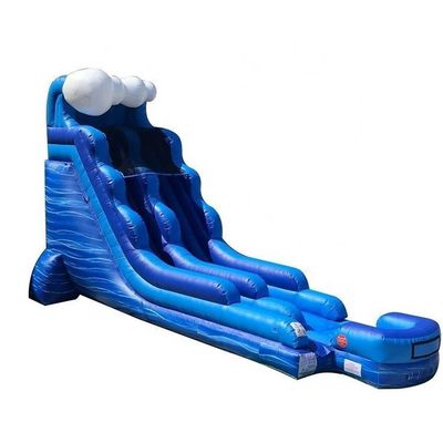 EN14960 Unisexe certifié Blue Slip And Slide Grand toboggan à eau gonflable commercial