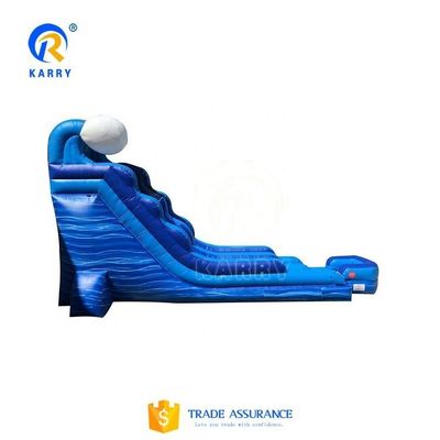 EN14960 Unisexe certifié Blue Slip And Slide Grand toboggan à eau gonflable commercial