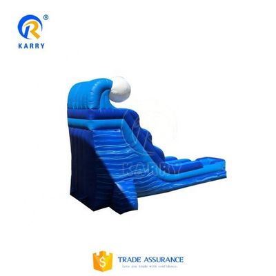EN14960 Unisexe certifié Blue Slip And Slide Grand toboggan à eau gonflable commercial