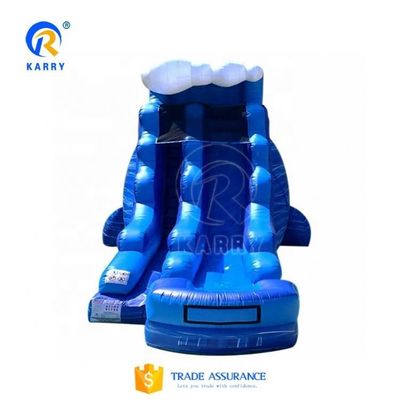 EN14960 Unisexe certifié Blue Slip And Slide Grand toboggan à eau gonflable commercial