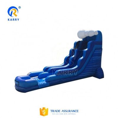 EN14960 Unisexe certifié Blue Slip And Slide Grand toboggan à eau gonflable commercial
