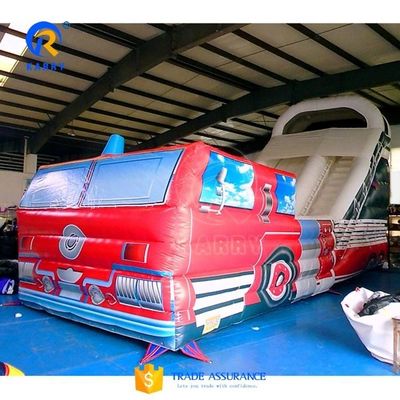 Grand camion de pompiers à glissière sèche gonflable pour les parties commerciales