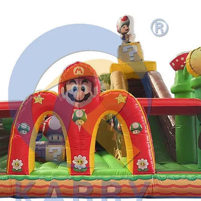 Glissière à saut avec kits de réparation PVC commercial gonflable Mario Fun City Park