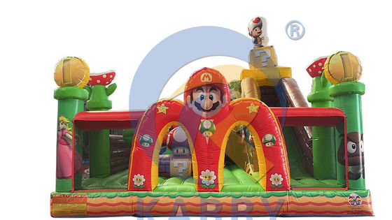 Glissière à saut avec kits de réparation PVC commercial gonflable Mario Fun City Park