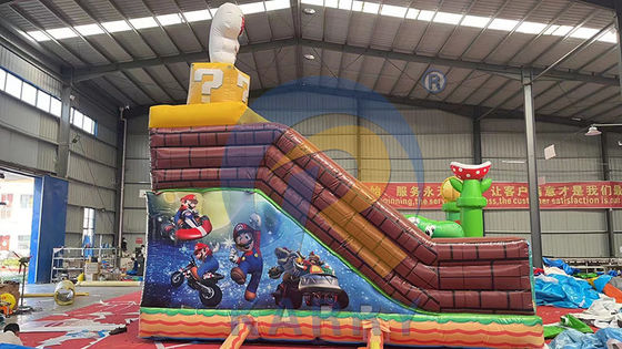 Glissière à saut avec kits de réparation PVC commercial gonflable Mario Fun City Park