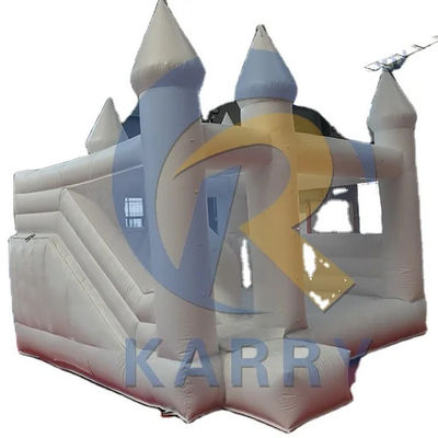 Terrain de jeux extérieur personnalisé Maison gonflable blanche avec glissement et château gonflable