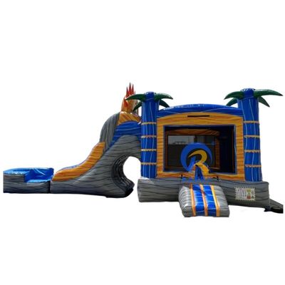 Expédition maritime PVC Palm Tree Bouncy Castle Slide Combo Inflatable Bounce House avec glisser