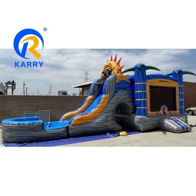 Expédition maritime PVC Palm Tree Bouncy Castle Slide Combo Inflatable Bounce House avec glisser
