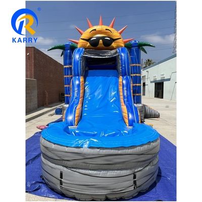 Expédition maritime PVC Palm Tree Bouncy Castle Slide Combo Inflatable Bounce House avec glisser